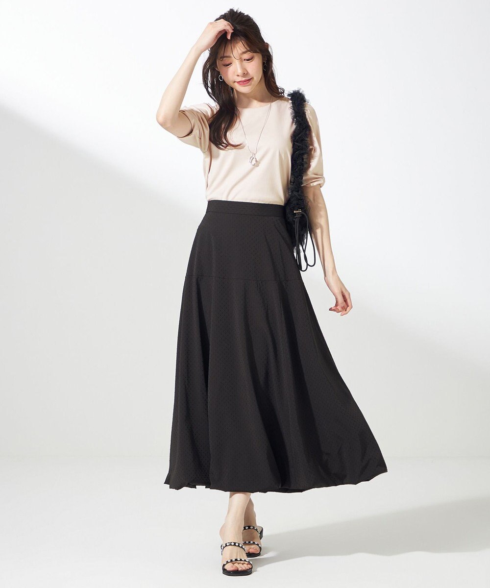 ANY SIS S 【撥水・汗ジミ防止・UVケア・洗える】スーピマスムース 袖タック Tシャツ 