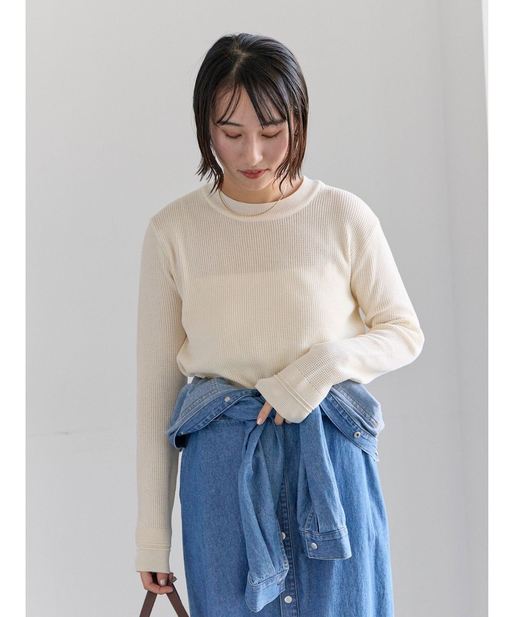 Te chichi チャーム付きワッフルニットプルオーバー 