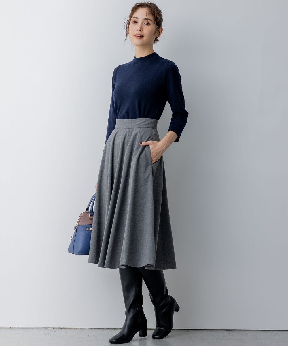 組曲 T/Rツイルストレッチ フレアスカート 