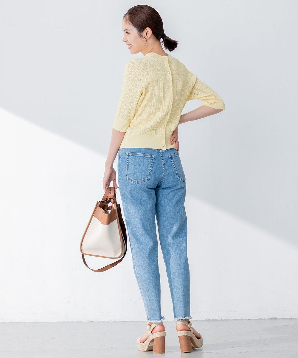 組曲 【前後着用可】MINAレーシーニット カーディガン 