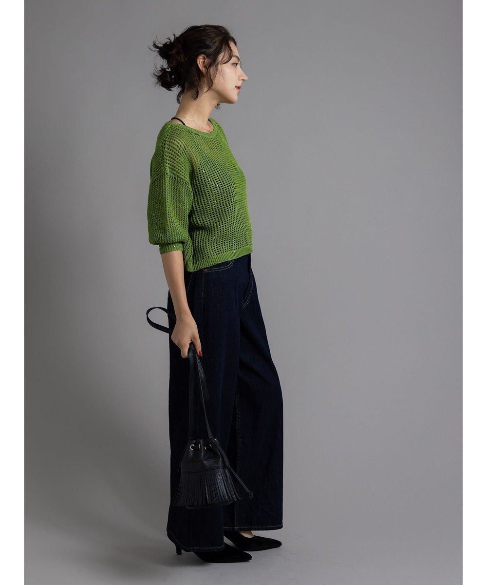 Te chichi スパンコールメッシュハーフスリーブニット《2025Autumn catalog item》 