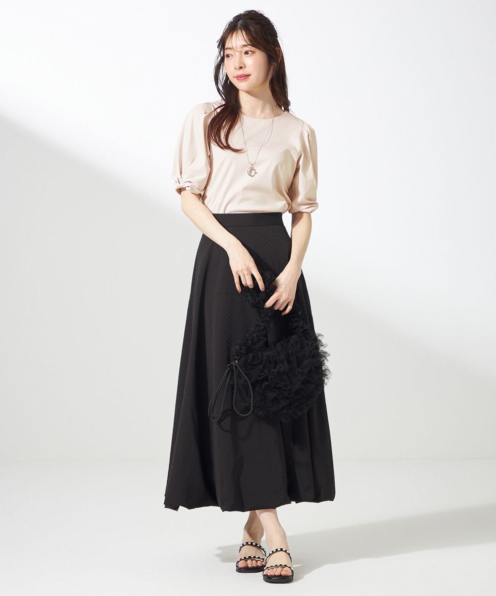 ANY SIS S 【撥水・汗ジミ防止・UVケア・洗える】スーピマスムース 袖タック Tシャツ 