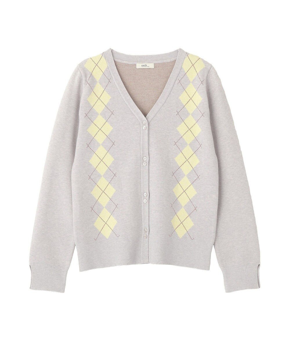 earth music&ecology アーガイルニットカーディガン 