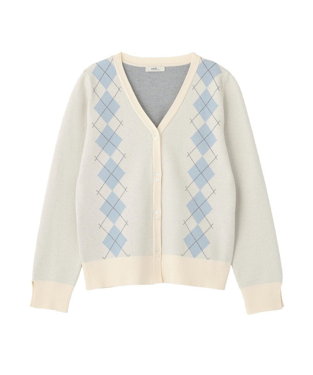 earth music&ecology アーガイルニットカーディガン 