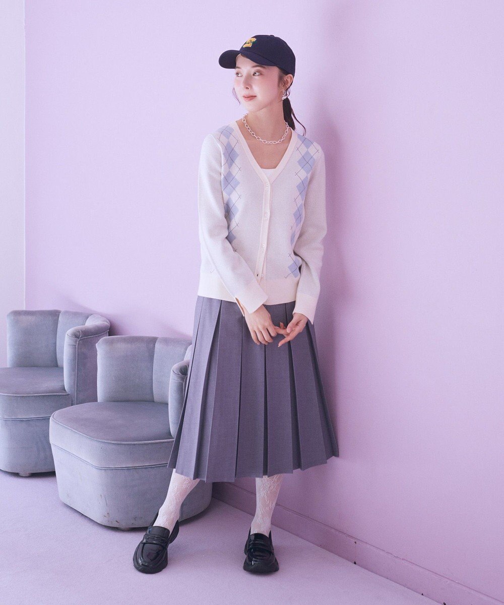 earth music&ecology アーガイルニットカーディガン 