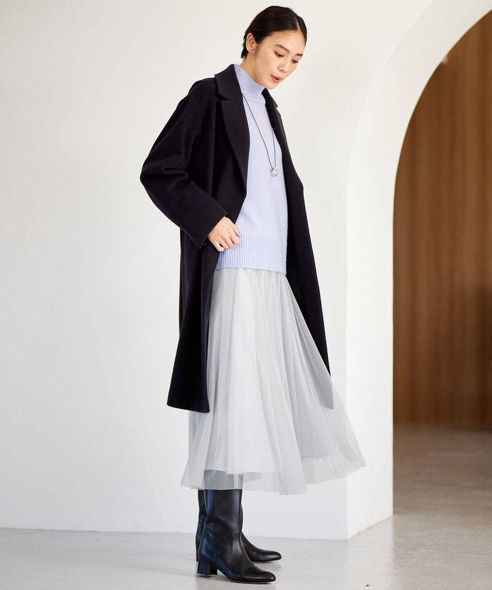 自由区 L 【洗える】ウールカシミヤブレンドハイネック ニット 