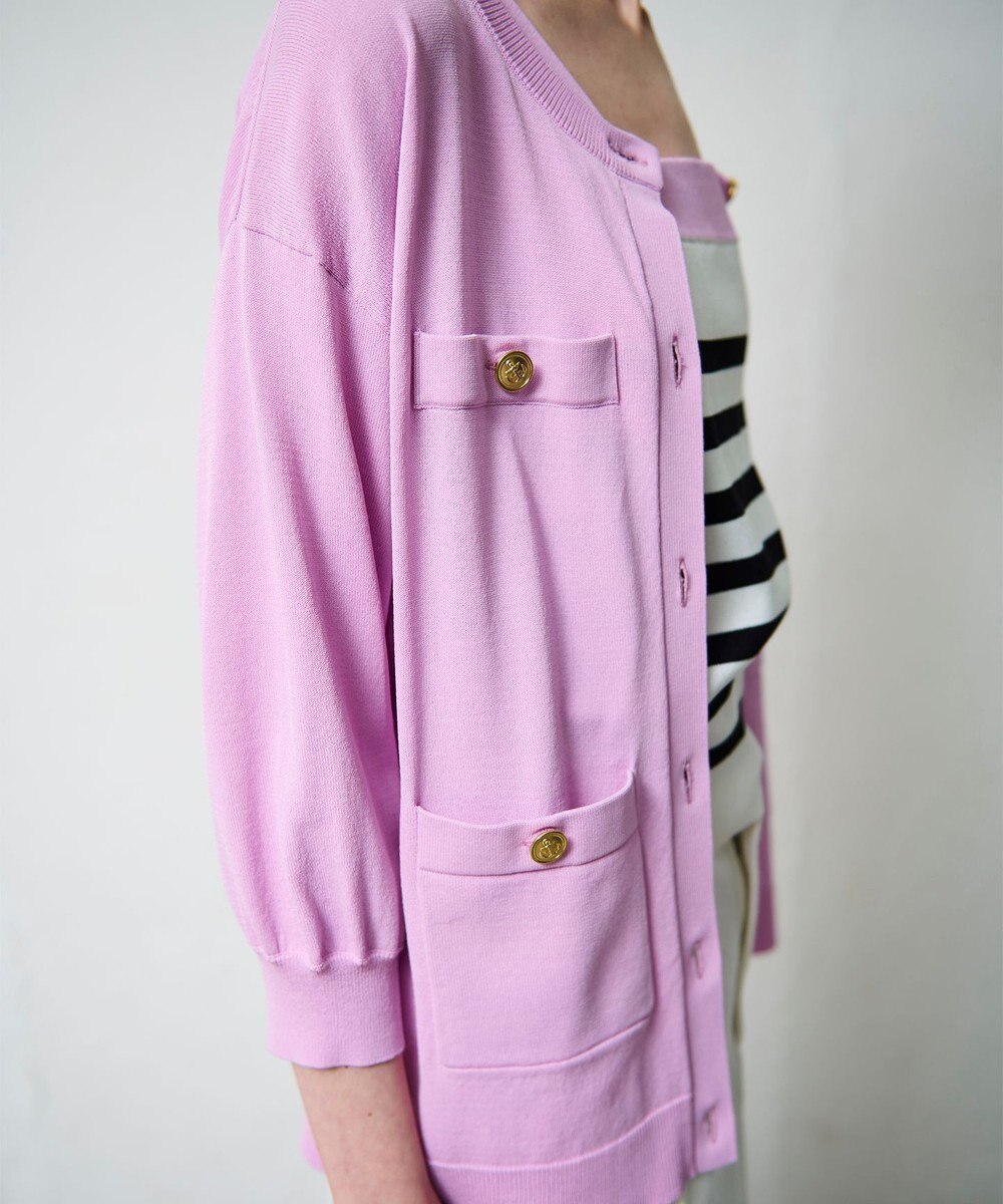 GRACE CONTINENTAL 配色ニットカーディガン 