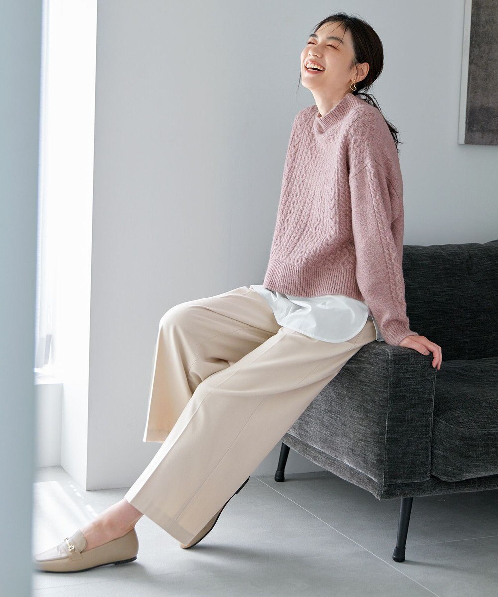 ANY 【洗濯機可能】シャツコンビケーブルニット 