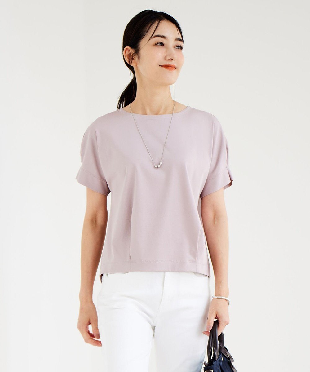 J.PRESS LADIES L 【接触冷感】コットンスムース フレンチスリーブ カットソー 