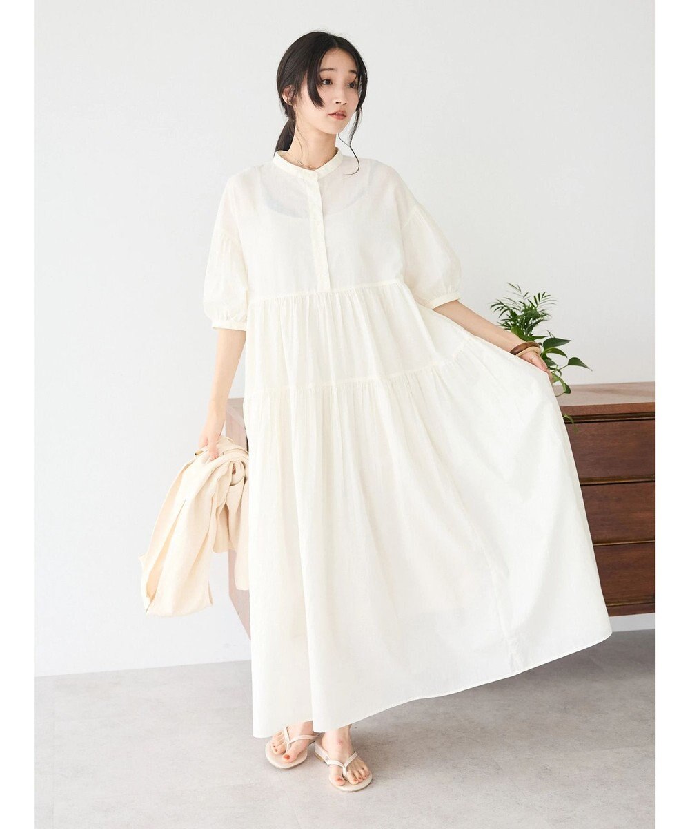 CRAFT STANDARD BOUTIQUE インド綿ティアードマキシワンピース 