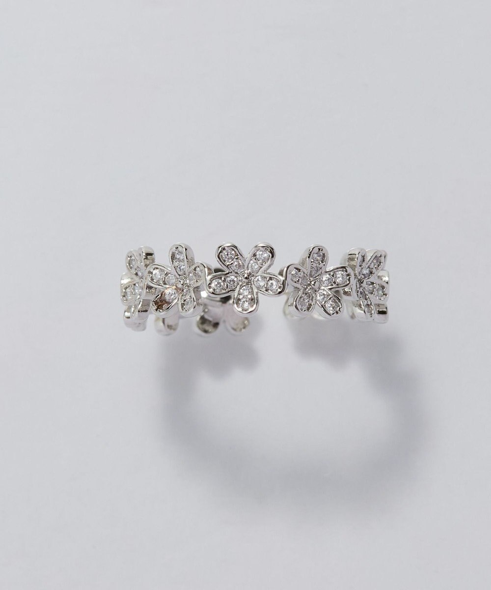 Phoebe フローラルビジューレースカフリング　シルバー 