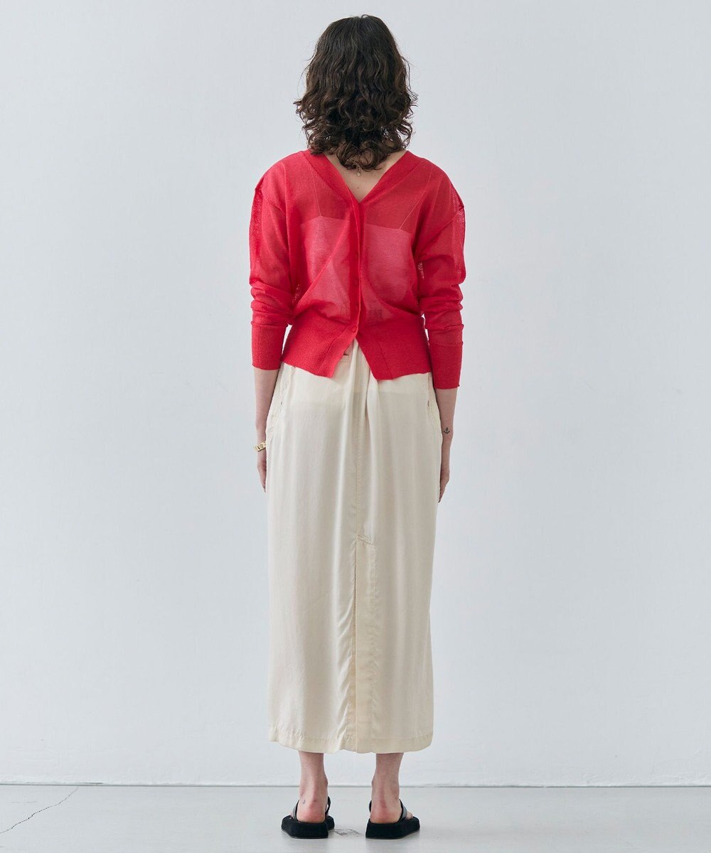 BEIGE， 【洗える・Oggi 7月号掲載】LUPINUS / 前後2WAYシアーニットカーディガン 