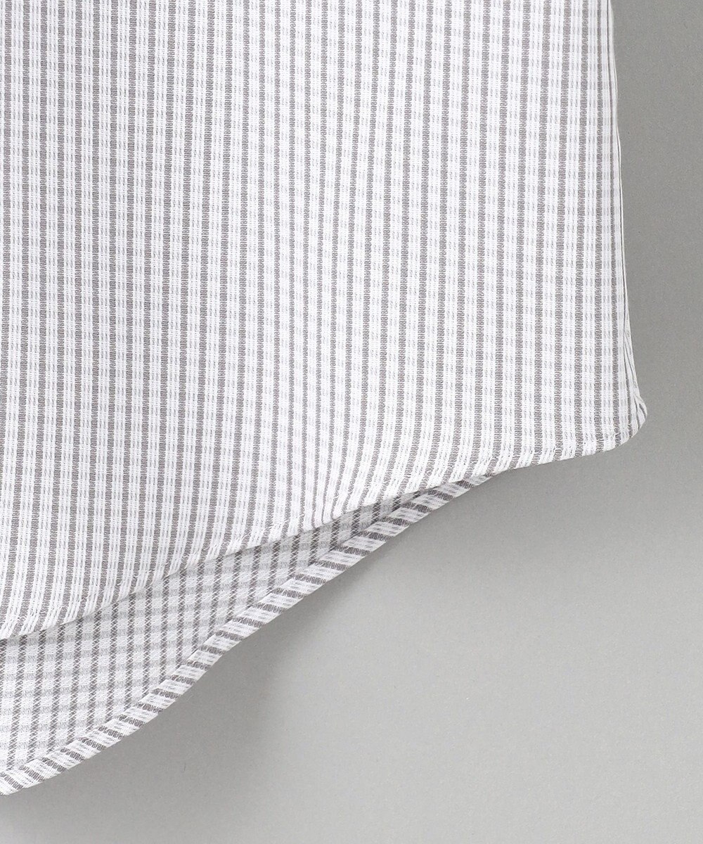 GOTAIRIKU 春夏向け【形態安定】SUMMERPREMIUMPLEATS_ボタンダウン 半袖ドレスシャツ（ストライプ） 