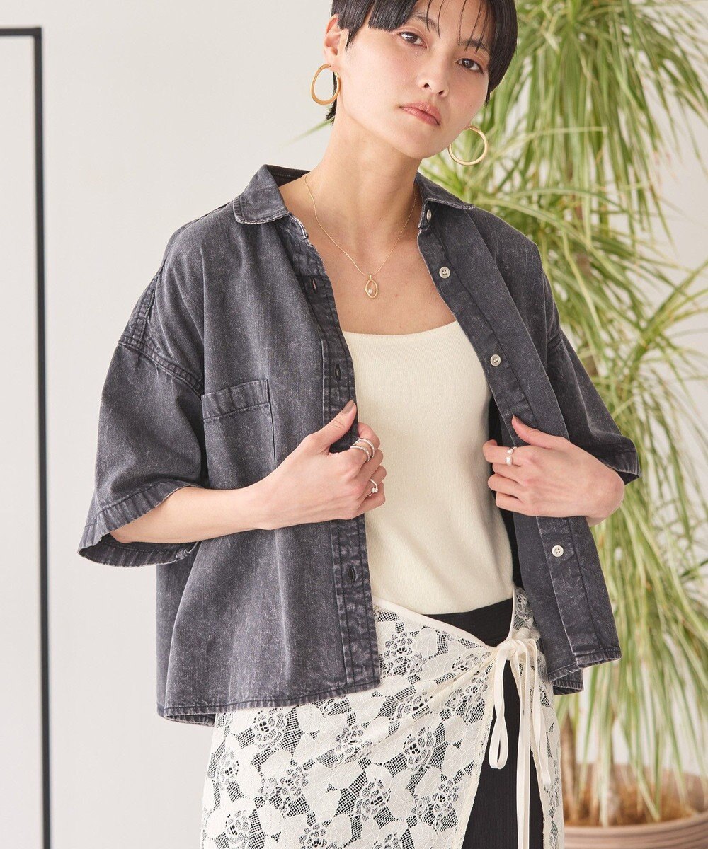 AMERICAN HOLIC Ｗポケットデニムショートシャツ 