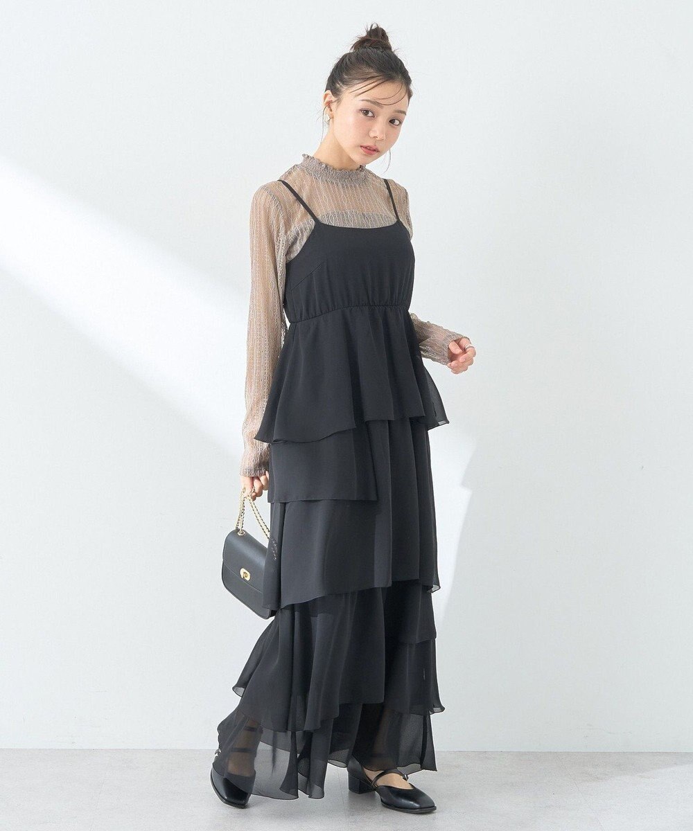 earth music&ecology アシンメトリーティアードワンピース 