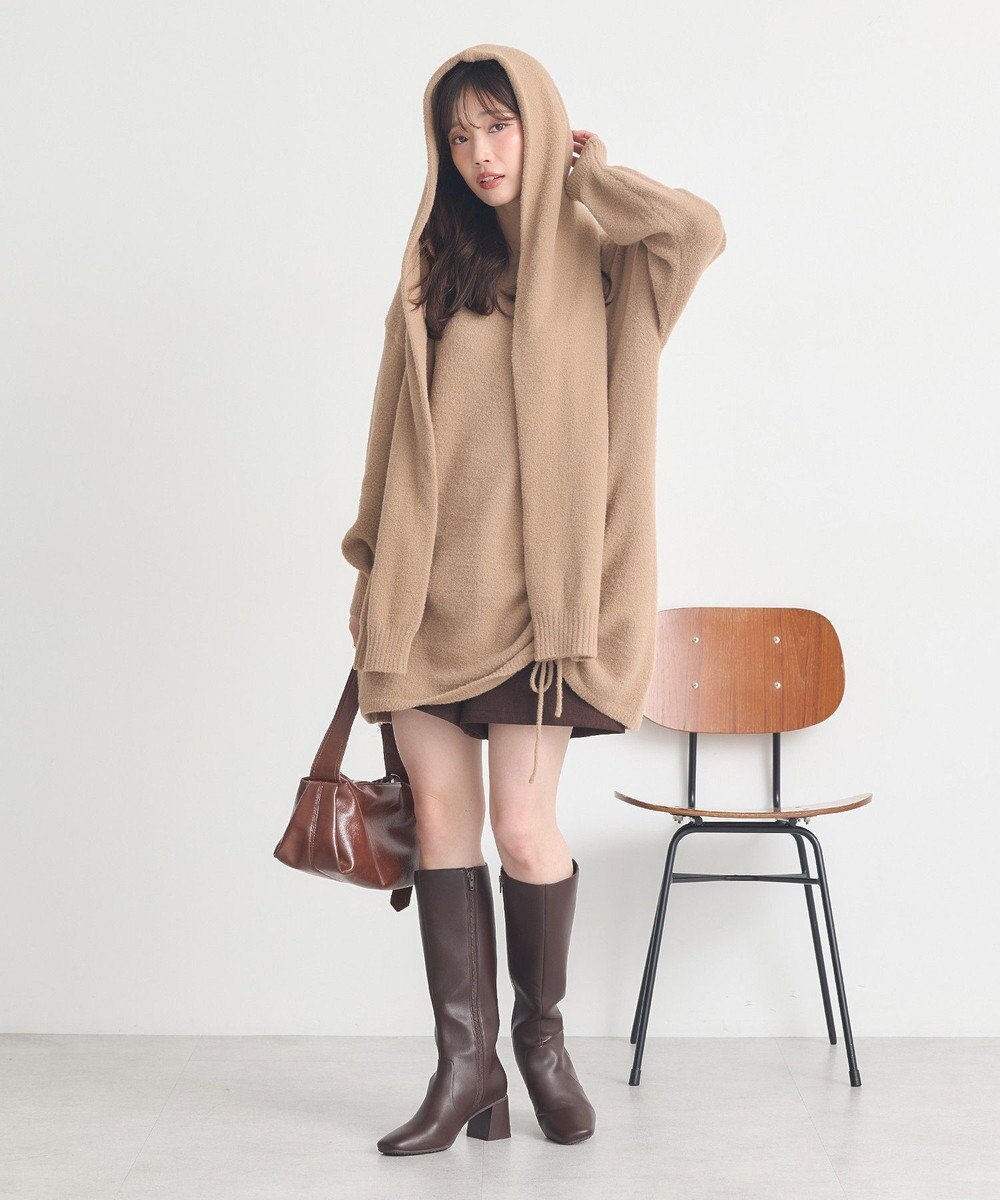 earth music&ecology パウダーシャギーシャーリングニットミニワンピース 