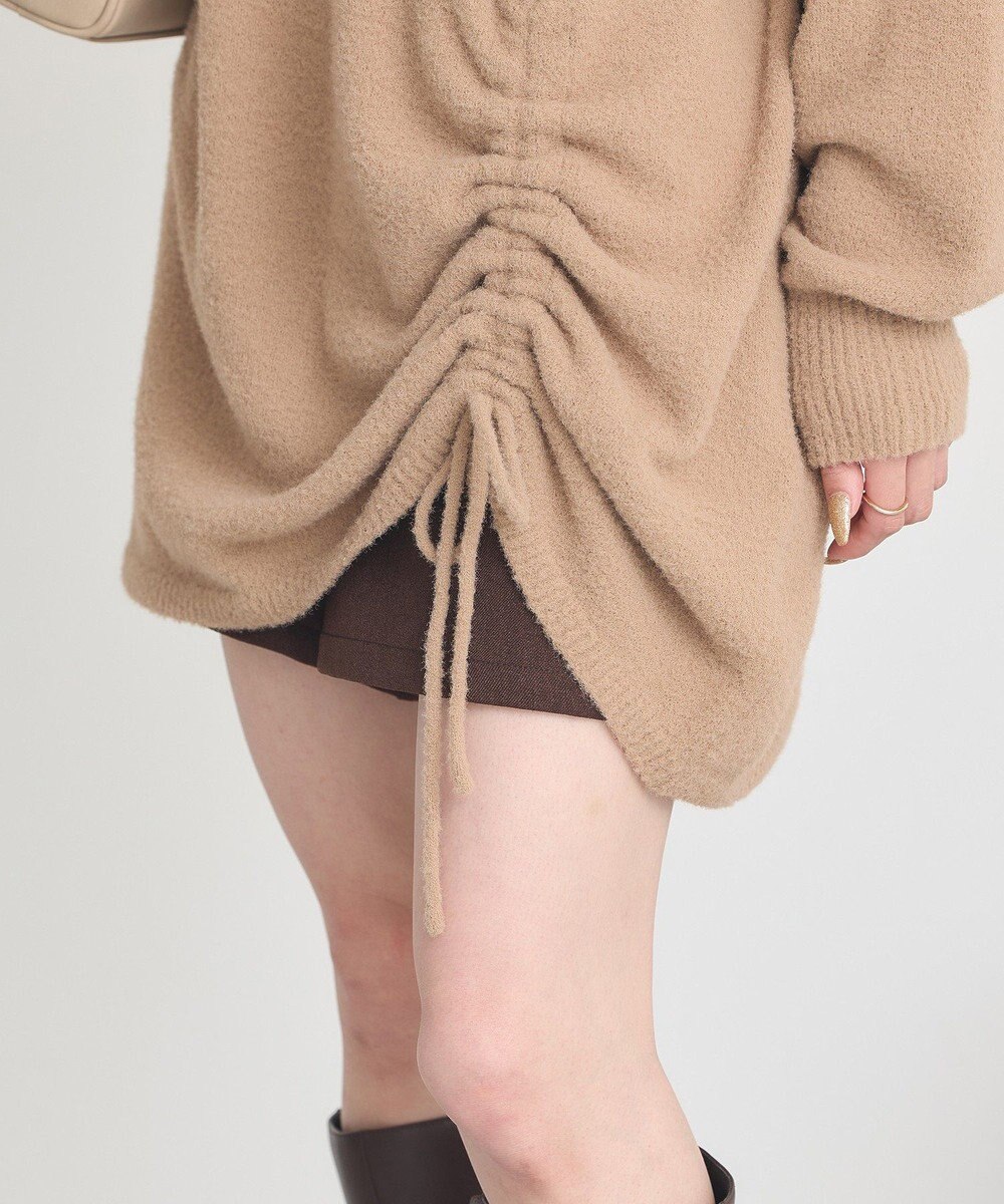 earth music&ecology パウダーシャギーシャーリングニットミニワンピース 