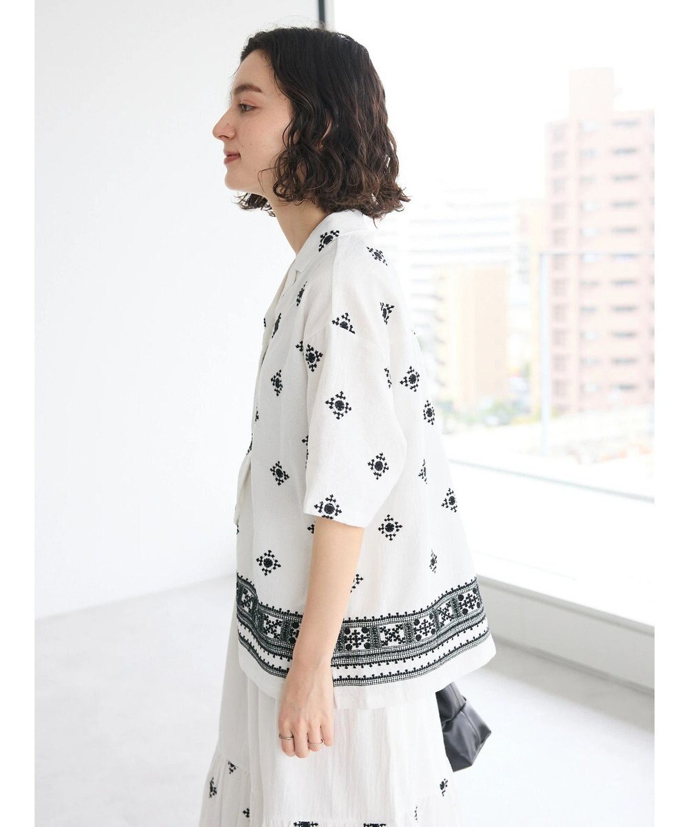 CRAFT STANDARD BOUTIQUE パネル刺繍開襟シャツ 