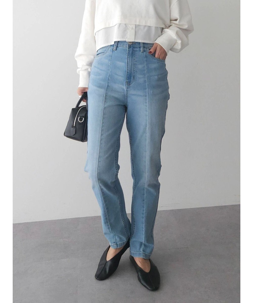 Green Parks ＧＵＭストレッチセンター切替テーパードデニムパンツ 