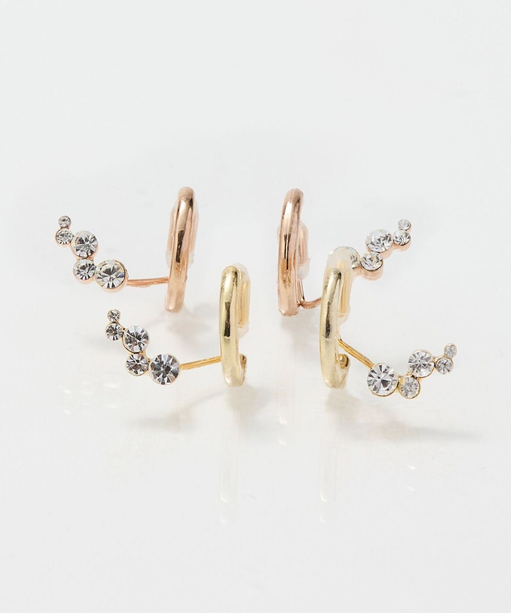 Phoebe 【痛くないシリーズ】ミルキーウェイビジューフロートライトフィットイヤリング　ゴールド 