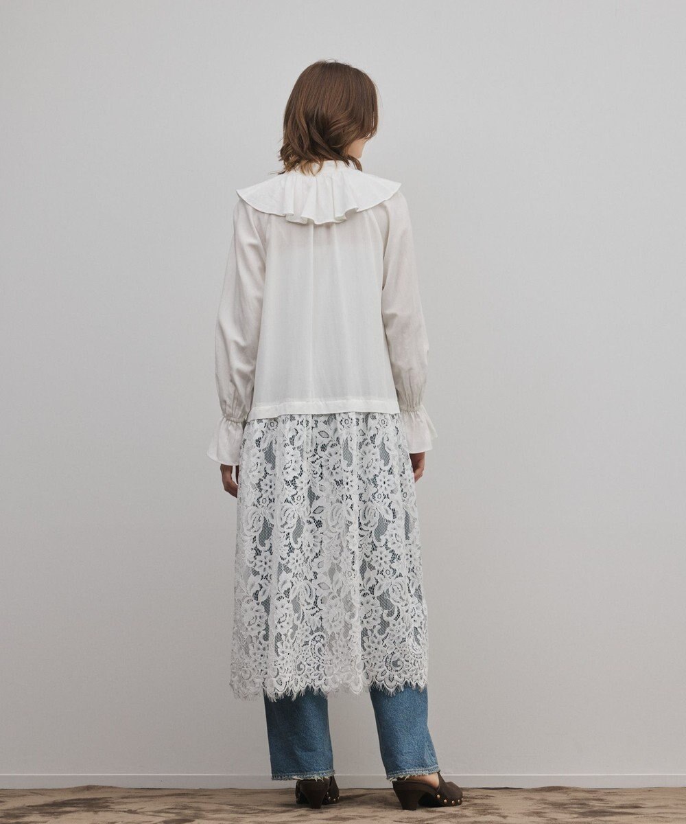 GRACE CONTINENTAL レースコンビフリルカフタンワンピース 