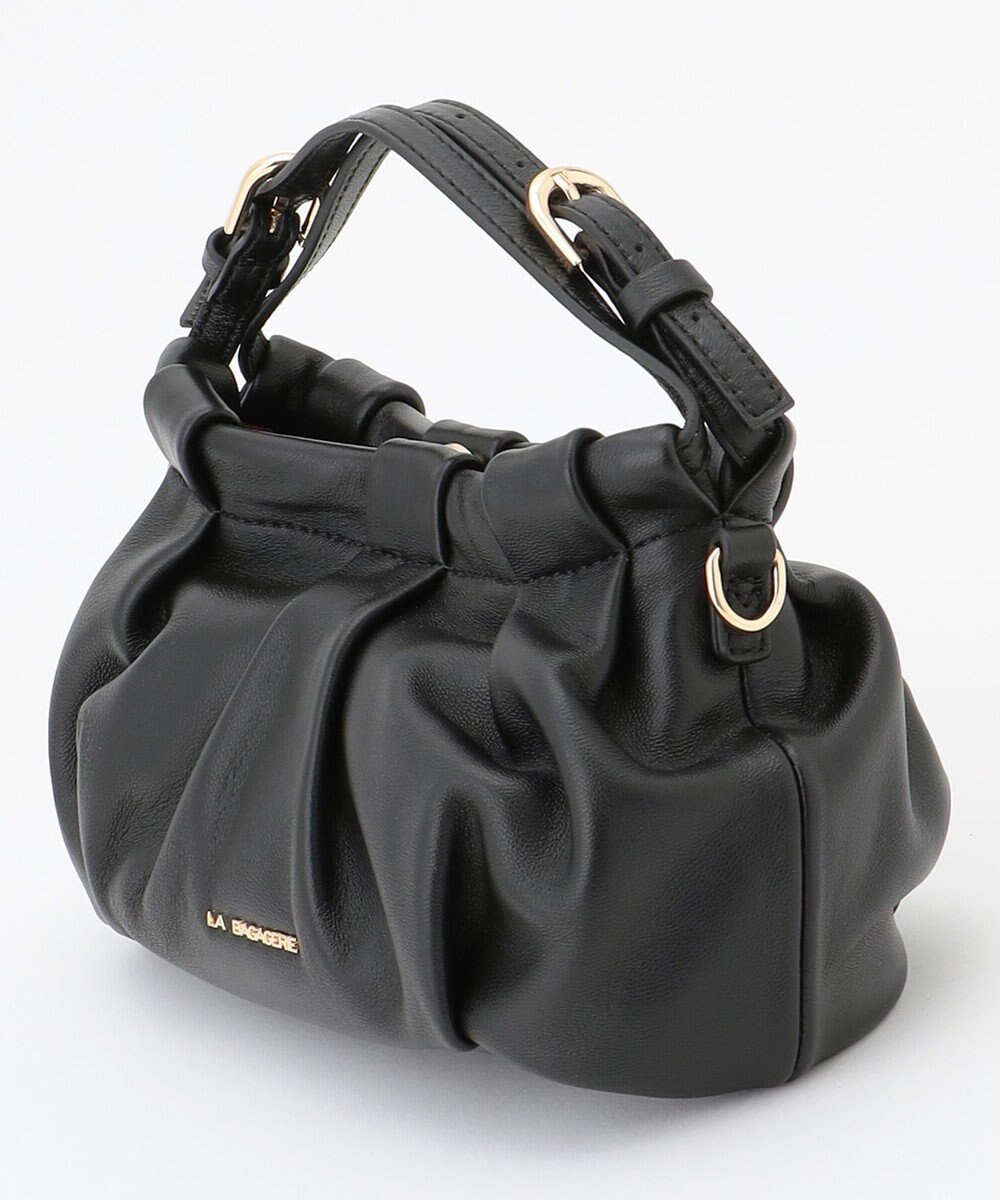 LA BAGAGERIE シープレザー　ギャザーミニマムバッグ 