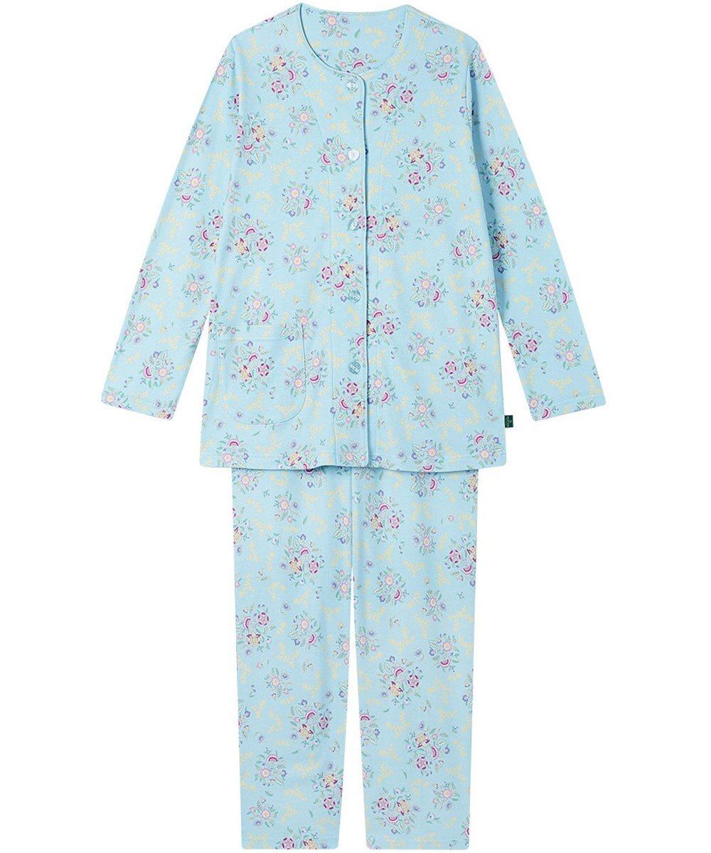 WACOAL ワコール_リラックス＆スリープ パジャマ 綿100%(本体) あったか 長袖 長ズボン ミントン レディース NDW456 /ワコール 