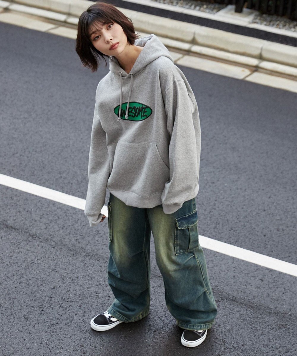 WEGO 【ユニセックス着用ITEM】リラックスフィットオーバルロゴパーカー 