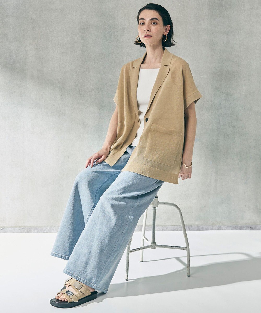 UNFILO シアーフォルムニット ジャケットジレ 