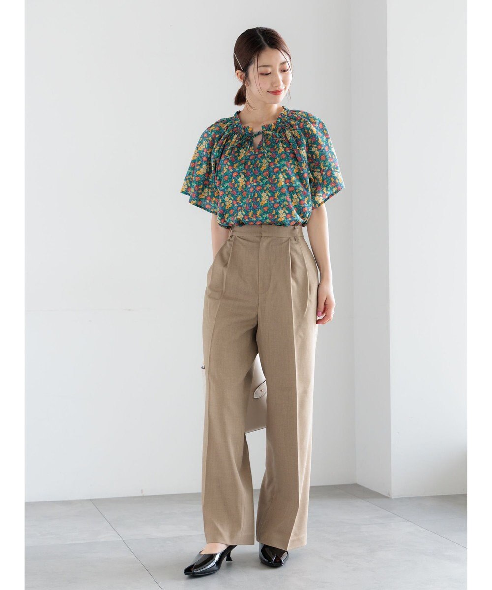 Te chichi 【LIBERTY FABRICS】フリルネックブラウス 