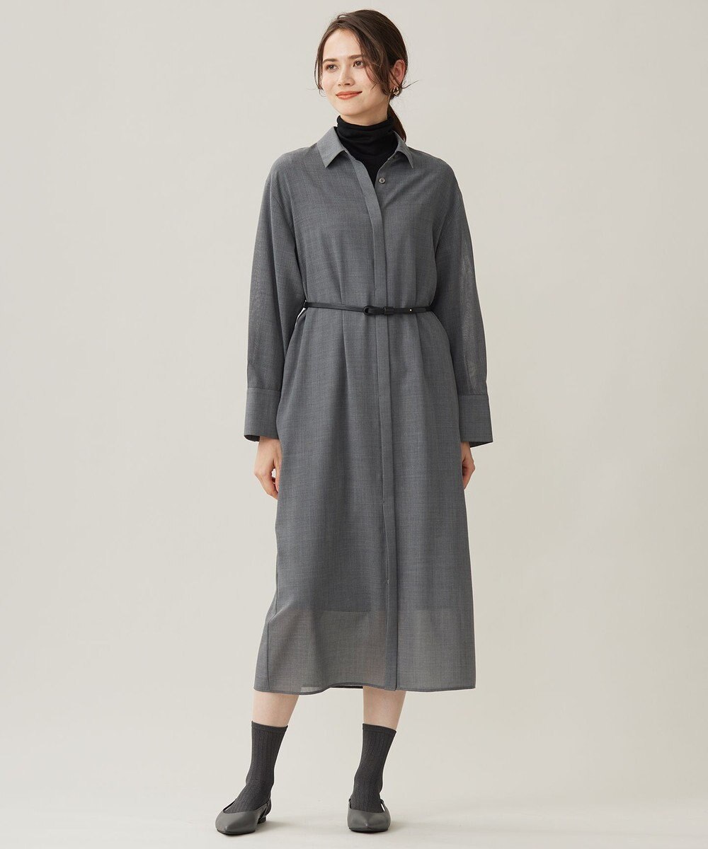 自由区 【洗える】ライトビエラシャツ ワンピース 