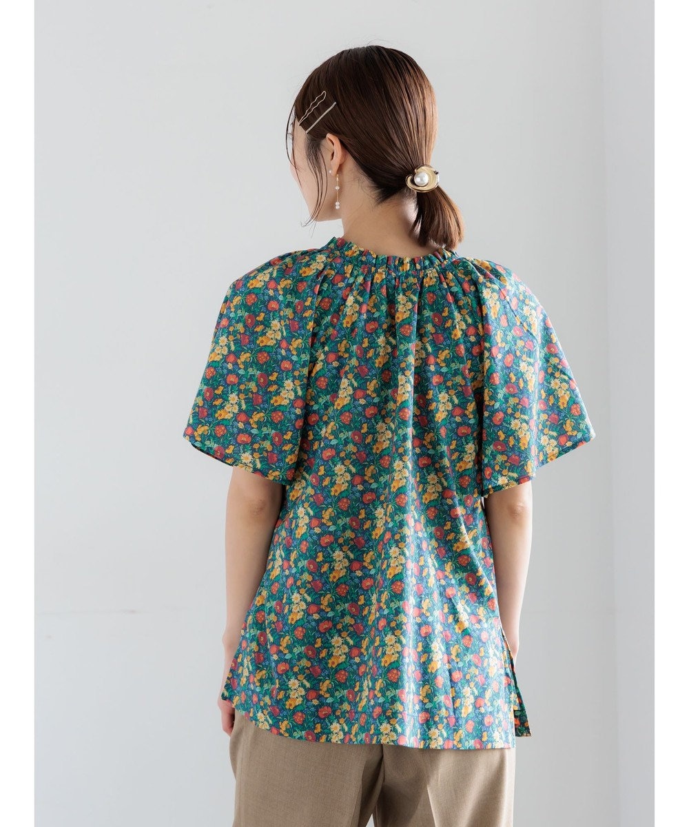Te chichi 【LIBERTY FABRICS】フリルネックブラウス 