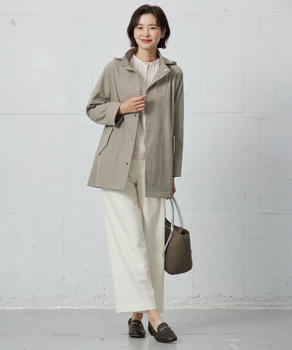 J.PRESS LADIES S 【洗える・撥水】ドライツイルストレッチ フーディ アウター 