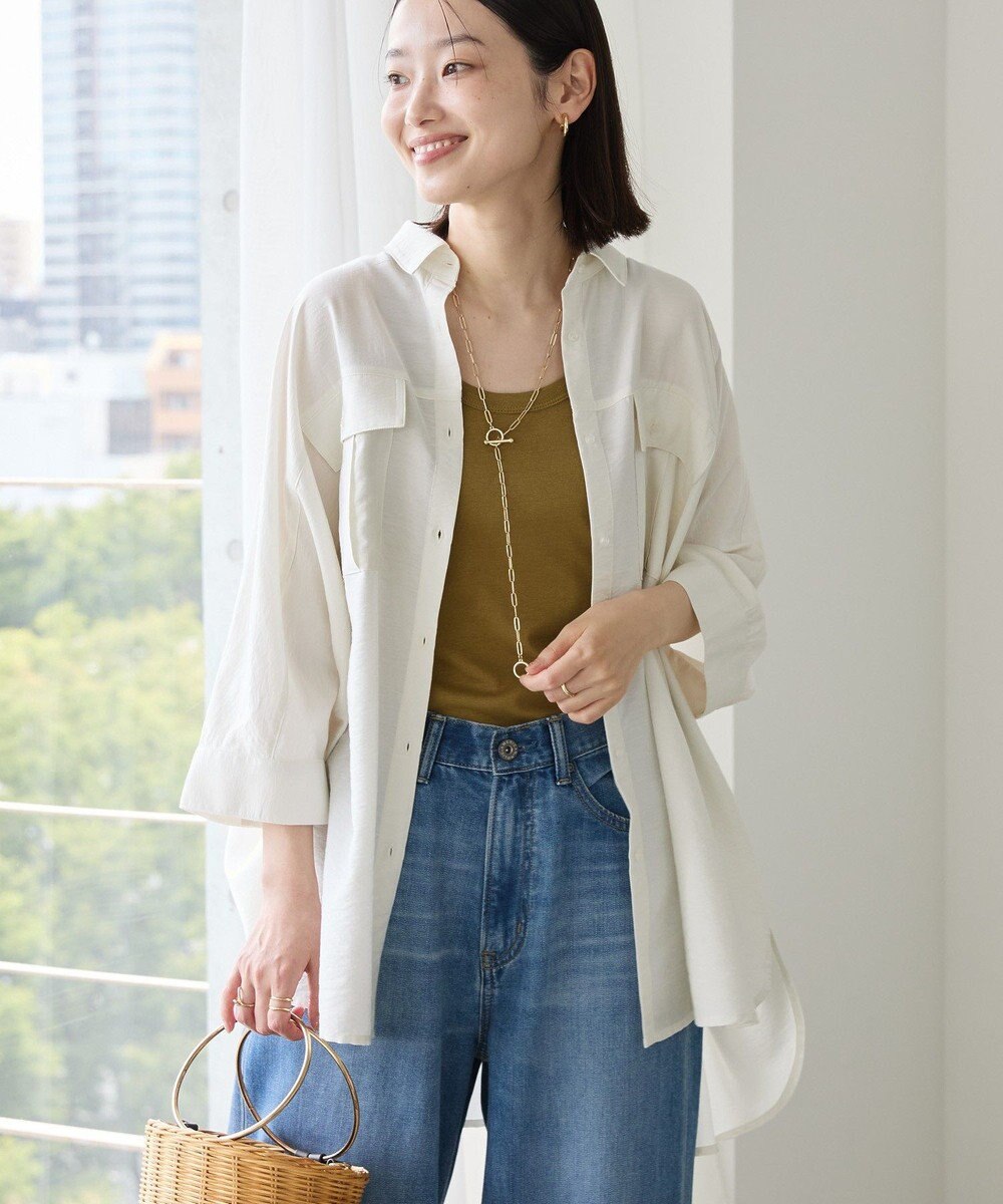 AMERICAN HOLIC 【WEB限定】接触冷感Wポケットシャツチュニック 