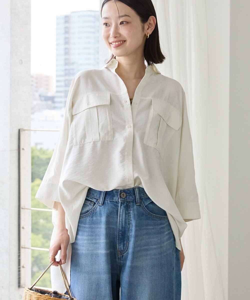 AMERICAN HOLIC 【WEB限定】接触冷感Wポケットシャツチュニック 