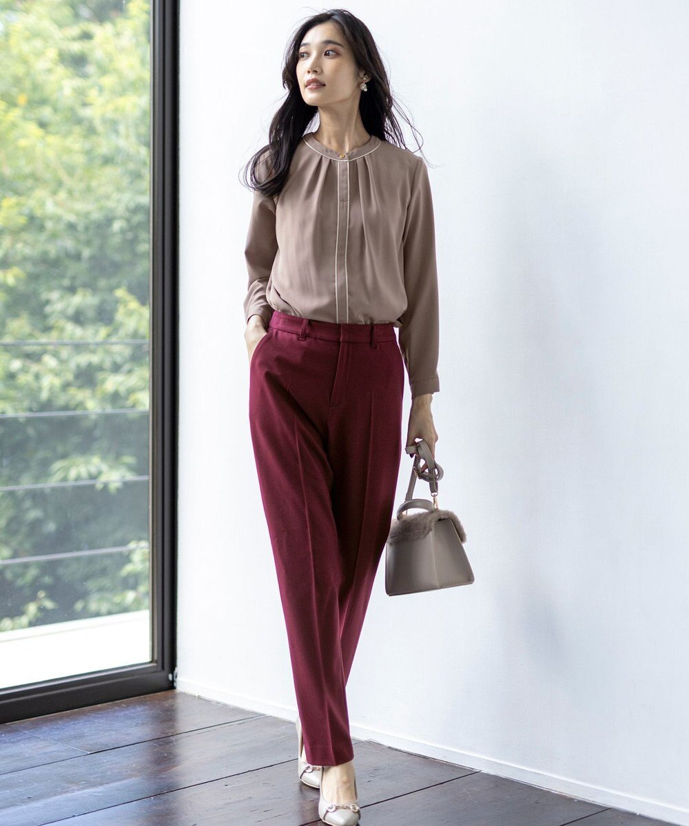 ANY SIS S 【洗える】フロントタックバイカラー ブラウス 