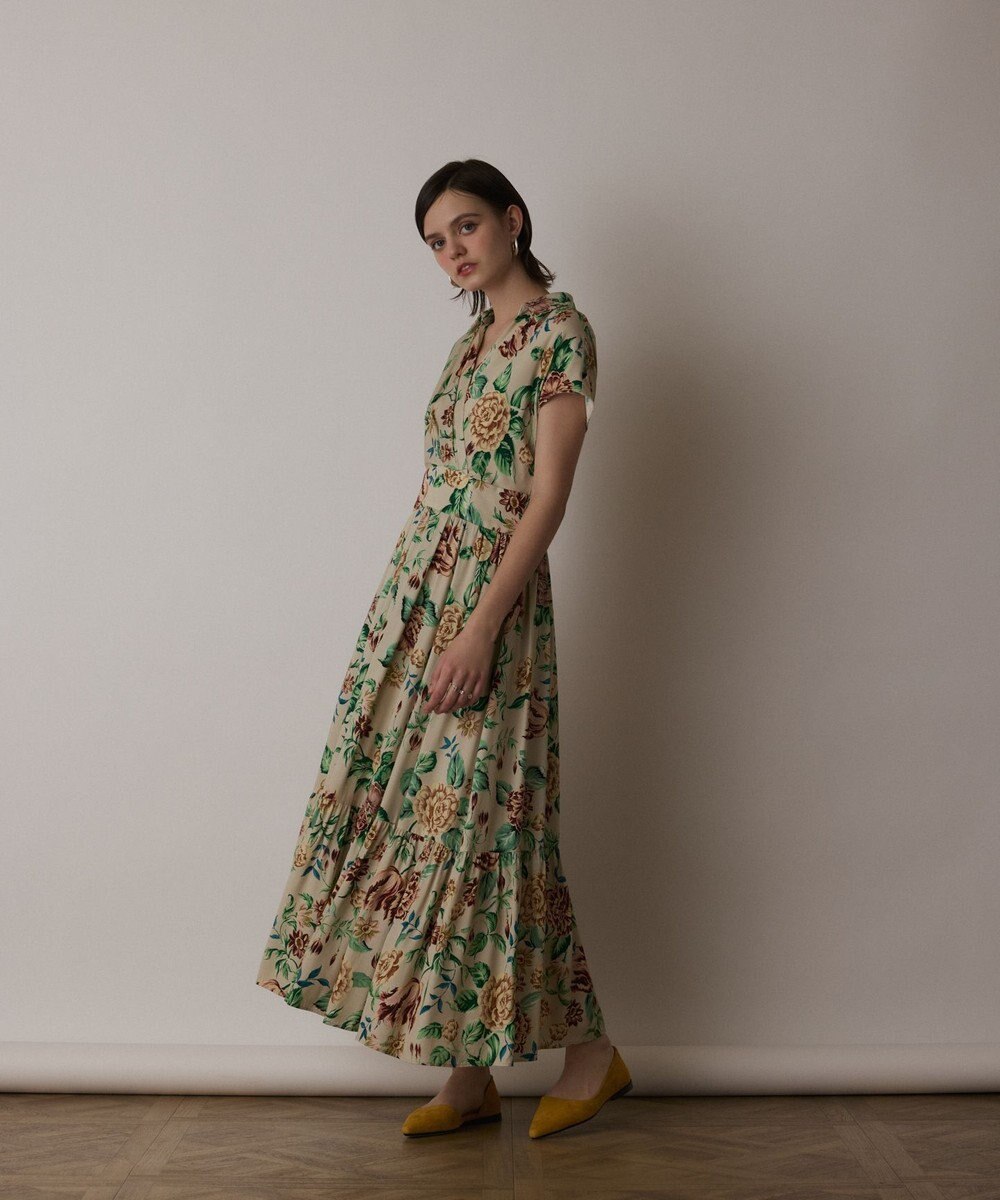 GRACE CONTINENTAL アンティークフラワープリントワンピース 