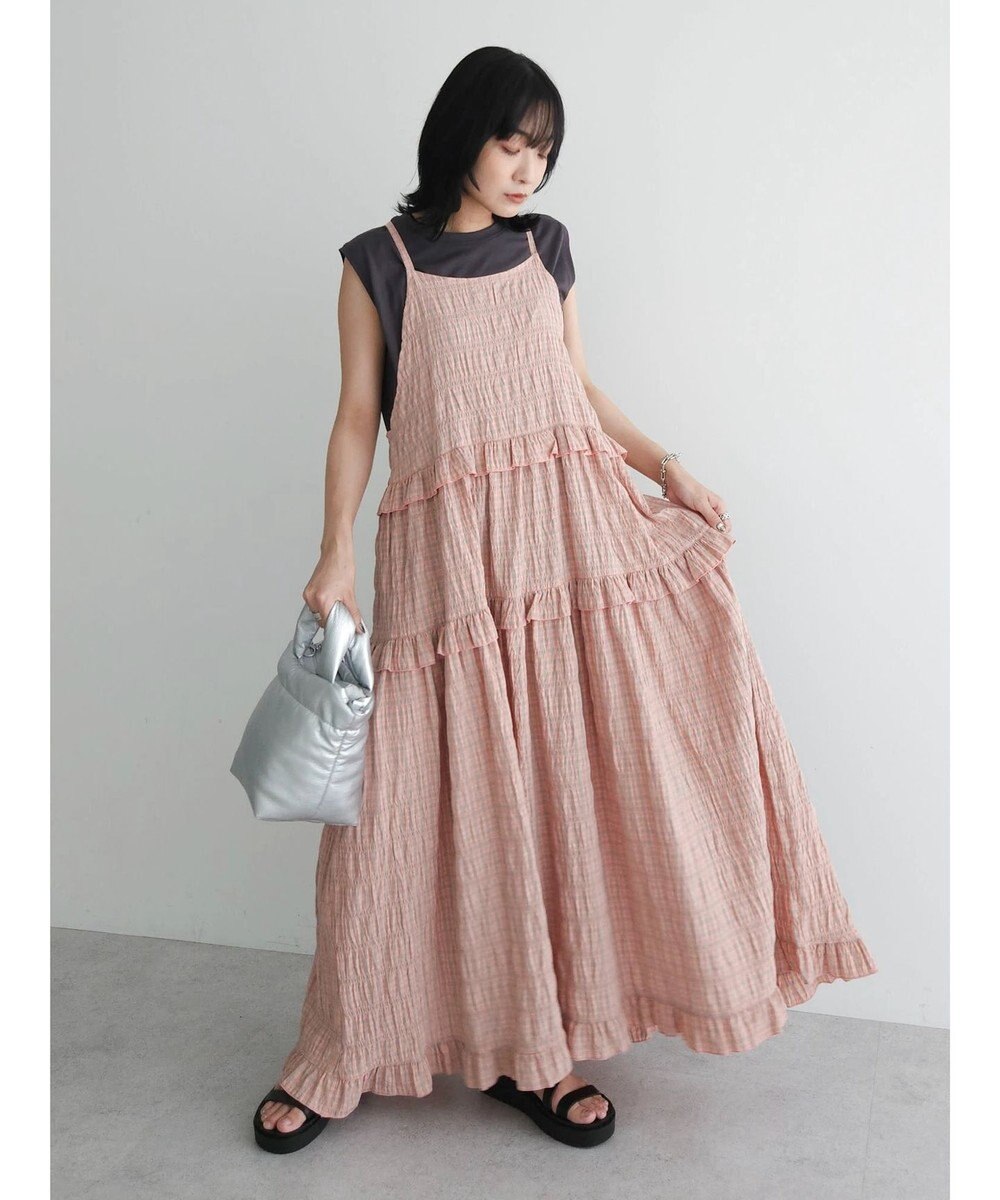 Green Parks ・Ｐｅｔｉｔ　Ｆｌｅｕｒ　チェックティアードキャミワンピ 