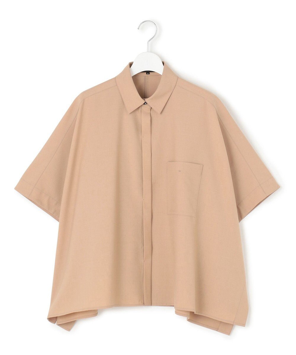 23区 【洗える】TWマットクロス ポンチョシルエット シャツ 