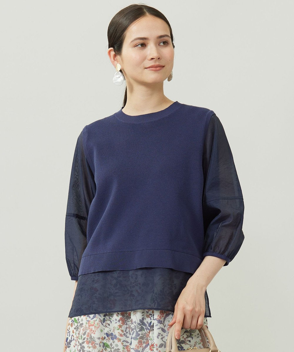 自由区 ハイツイストコットンアセテートプルオーバー ニット 