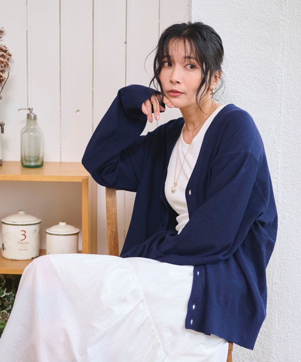 WEGO 【WEB限定/2025年秋冬新作//洗濯可/MLサイズ展開/ユニセックス着用ITEM】ドロップショルダーカーディガン 