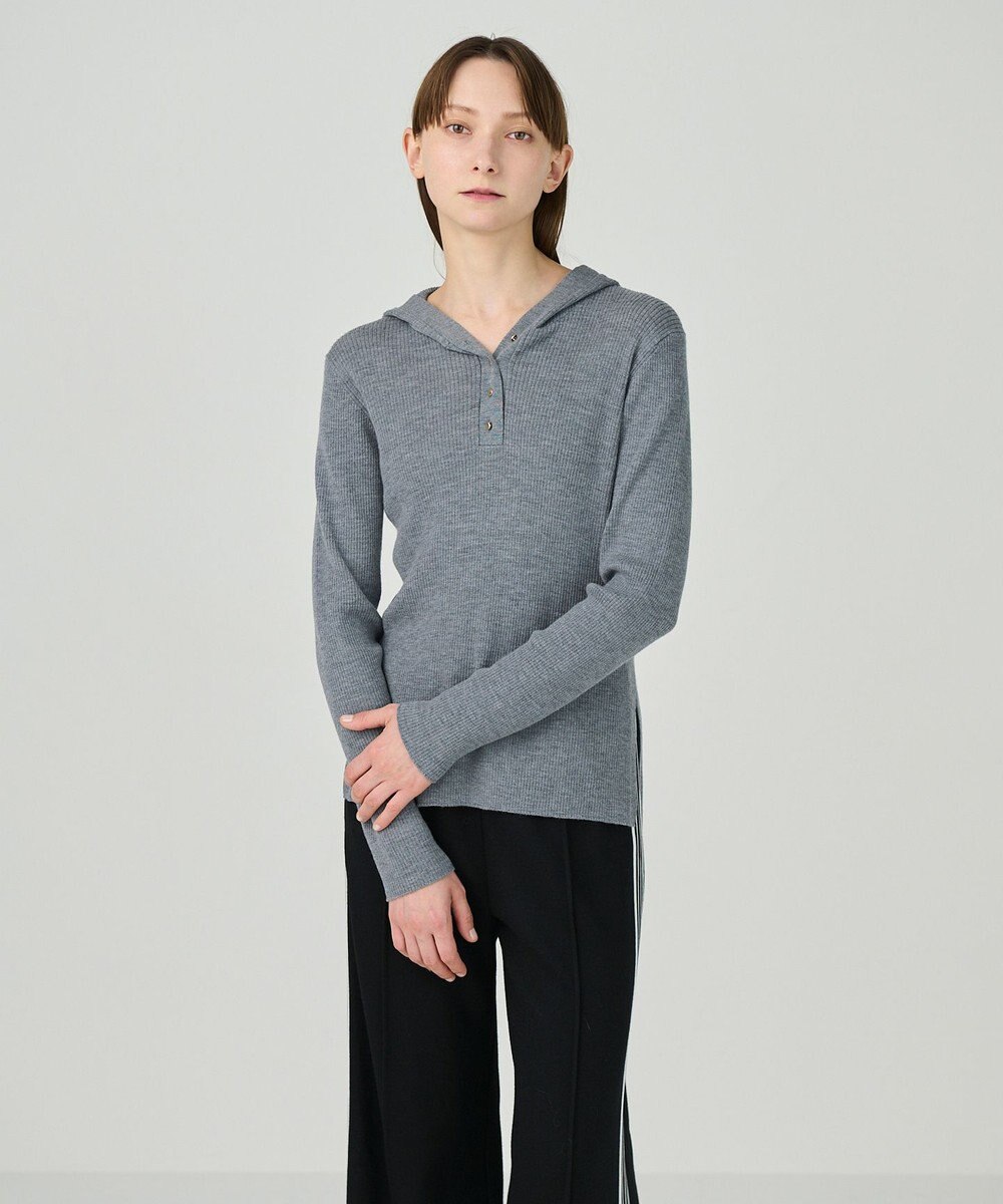 GRACE CONTINENTAL メリノウールリブフーディー 