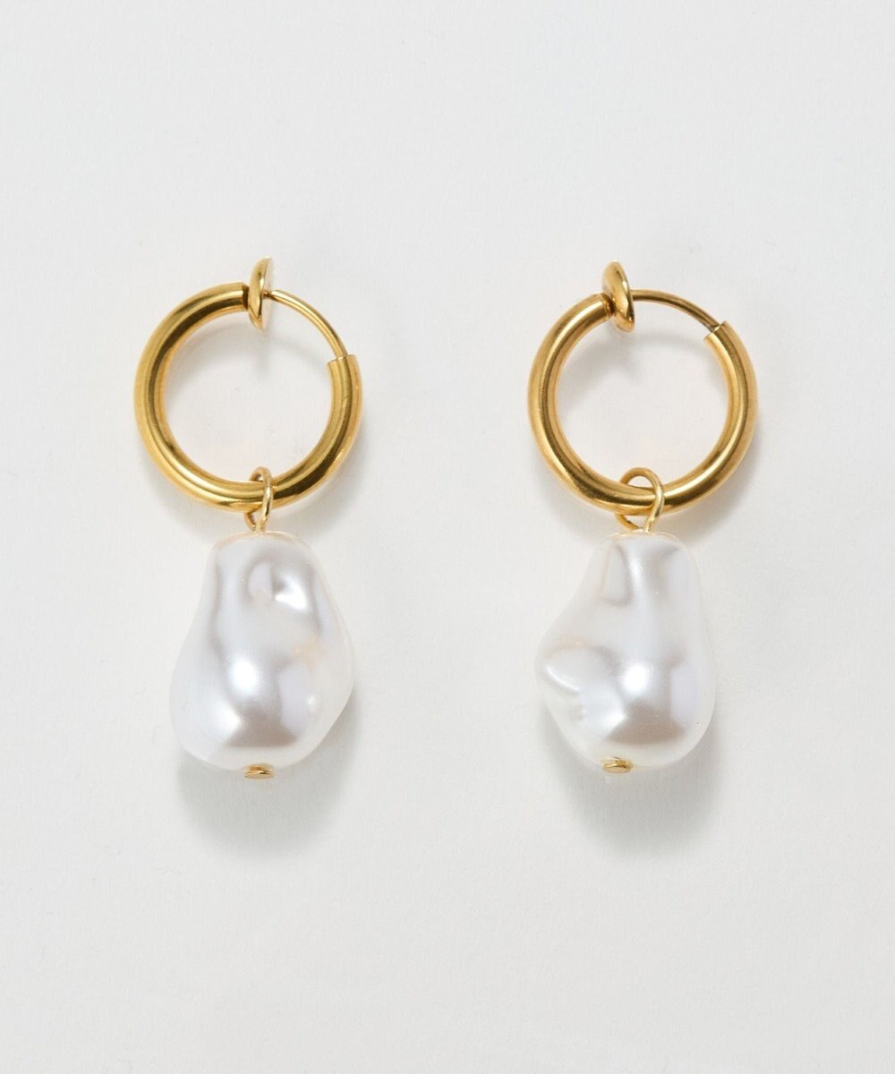 Phoebe <オンワード限定セット>3連ビーズパールネックレス×バランスバロックパールフープイヤリング 