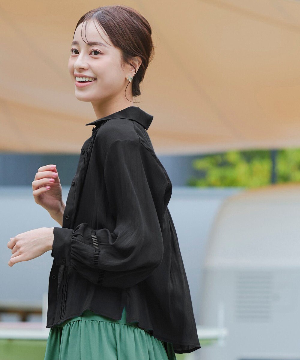 Tiaclasse 【洗える】はしごレースパフ袖シャツ 