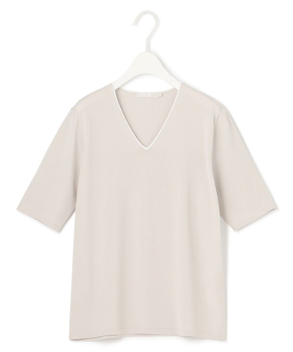 ICB 【WEB限定カラーあり・接触冷感・UVケア・洗える】 シンセティックハイゲージ 半袖ニット 