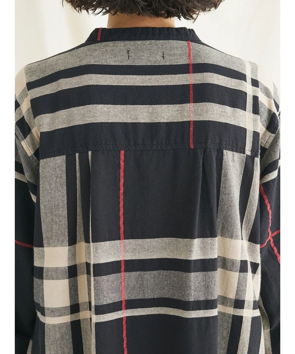 CRAFT STANDARD BOUTIQUE 先染めチェック（大）バンドカラー袖ＲＩＢ　ＯＰ 