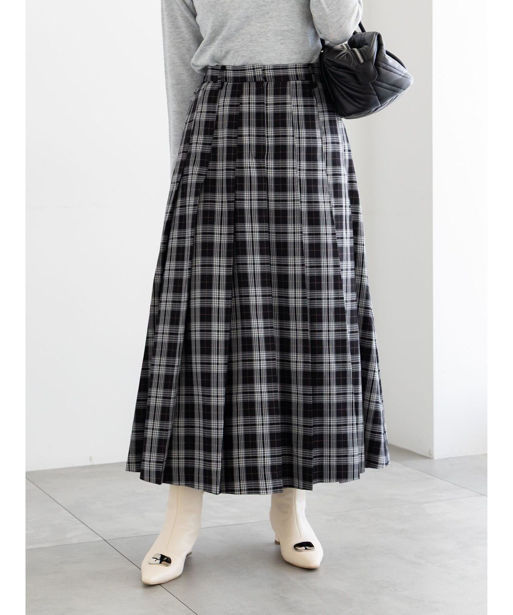 Te chichi チェックアソートロングプリーツスカート 