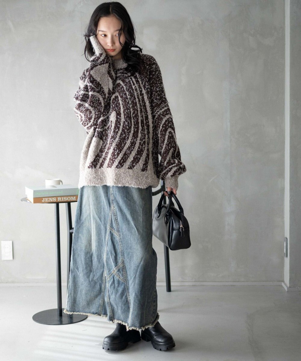 WEGO 幾何学柄ニットプルオーバー 