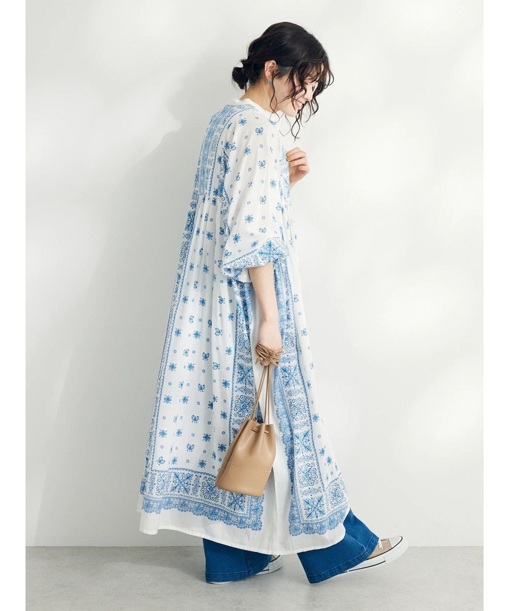 CRAFT STANDARD BOUTIQUE パネル柄ウエスト切り替えボリュームワンピース 