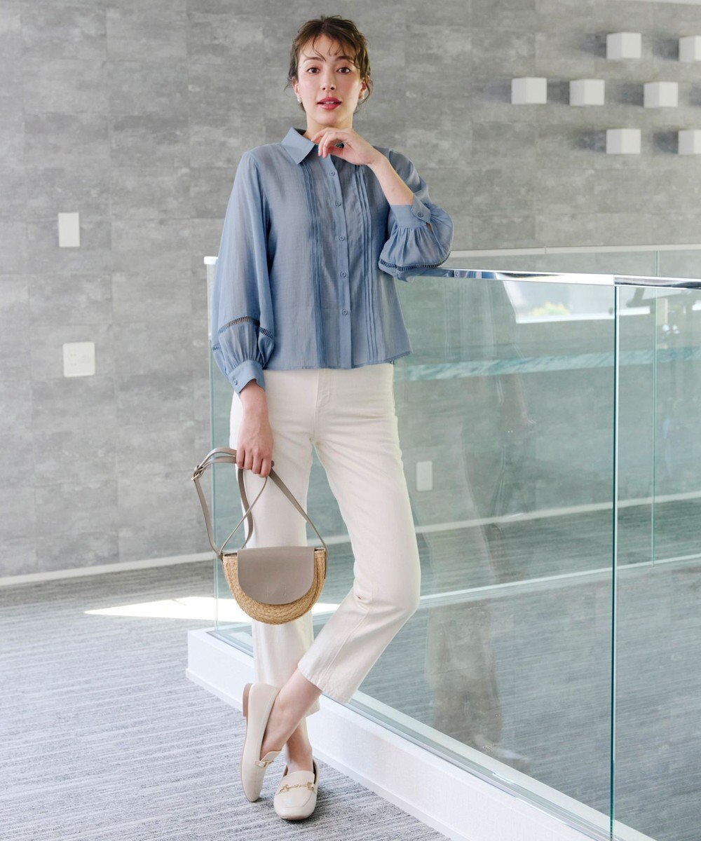 Tiaclasse 【洗える】はしごレースパフ袖シャツ 